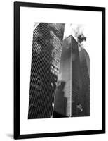 Symetric Perspective Skyscraper in Manhattan, NYC, White Frame, Full Size Photography-Philippe Hugonnard-Framed Art Print