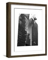 Symetric Perspective Skyscraper in Manhattan, NYC, White Frame, Full Size Photography-Philippe Hugonnard-Framed Art Print