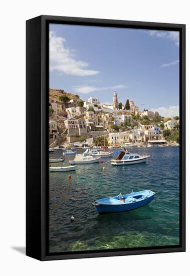 Symi Town, Symi Island, Dodecanese Islands, Greece-Peter Adams-Framed Stretched Canvas