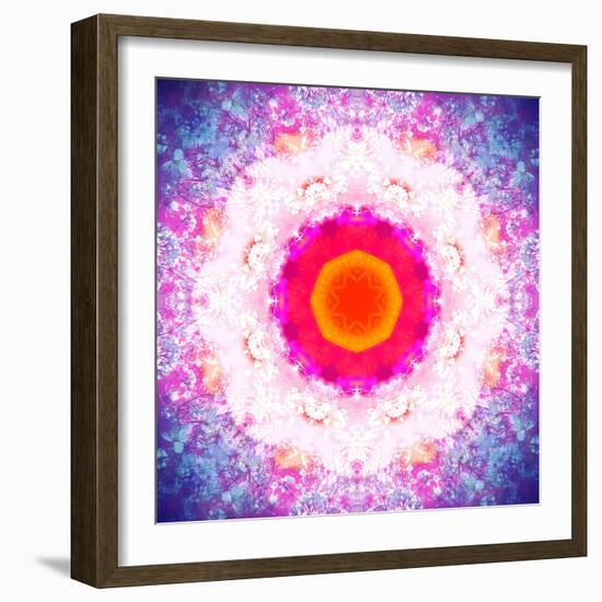 Symmetric Energetic Floral Montage of Flowers-Alaya Gadeh-Framed Photographic Print