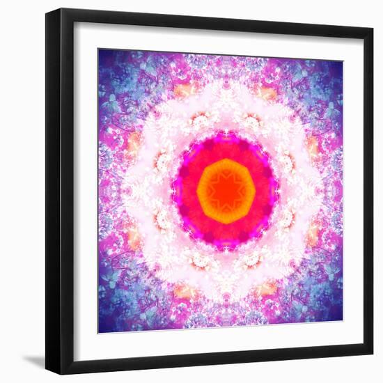 Symmetric Energetic Floral Montage of Flowers-Alaya Gadeh-Framed Photographic Print