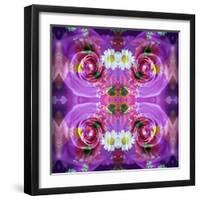 Symmetric Floral Montage of Rose Blossoms with Meadow Flowers-Alaya Gadeh-Framed Photographic Print