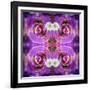 Symmetric Floral Montage of Rose Blossoms with Meadow Flowers-Alaya Gadeh-Framed Photographic Print