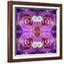 Symmetric Floral Montage of Rose Blossoms with Meadow Flowers-Alaya Gadeh-Framed Photographic Print