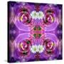 Symmetric Floral Montage of Rose Blossoms with Meadow Flowers-Alaya Gadeh-Stretched Canvas