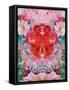 Symmetric Floral Montage with Red Blooming Rose Blossom, Cherry Blossoms and Spring Trees-Alaya Gadeh-Framed Stretched Canvas