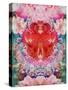 Symmetric Floral Montage with Red Blooming Rose Blossom, Cherry Blossoms and Spring Trees-Alaya Gadeh-Stretched Canvas