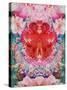 Symmetric Floral Montage with Red Blooming Rose Blossom, Cherry Blossoms and Spring Trees-Alaya Gadeh-Stretched Canvas