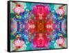 Symmetric Floral Montage with Red Blooming Rose Blossom, Cherry Blossoms and Spring Trees-Alaya Gadeh-Framed Stretched Canvas