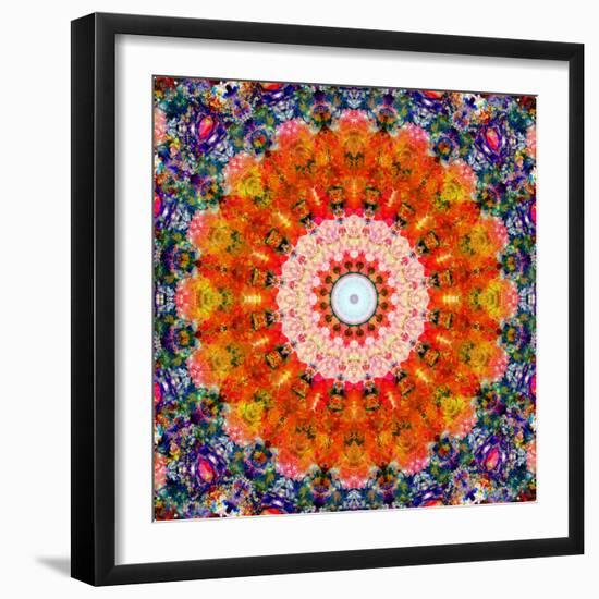 Symmetric Floral Montage with Red Blooming Rose Blossom, Cherry Blossoms and Spring Trees-Alaya Gadeh-Framed Photographic Print