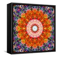 Symmetric Floral Montage with Red Blooming Rose Blossom, Cherry Blossoms and Spring Trees-Alaya Gadeh-Framed Stretched Canvas