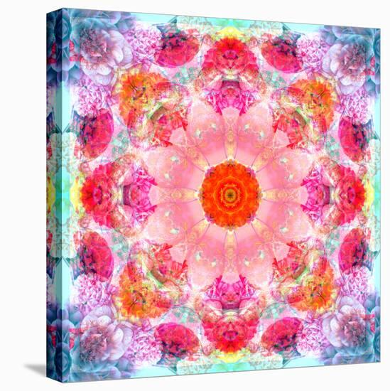 Symmetric Multicolor Layer Work of Blossoms-Alaya Gadeh-Stretched Canvas