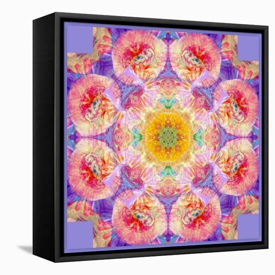 Symmetric Multicolor Layer Work of Blossoms-Alaya Gadeh-Framed Stretched Canvas