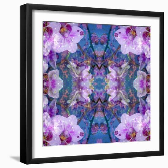 Symmetric Ornament from Flowers and Water Reflections-Alaya Gadeh-Framed Photographic Print