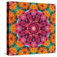 Symmetric Ornament from Flowers, Photographic Layer Work-Alaya Gadeh-Stretched Canvas