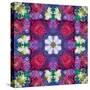 Symmetric Ornament from Multicolor Blossoms-Alaya Gadeh-Stretched Canvas