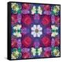 Symmetric Ornament from Multicolor Blossoms-Alaya Gadeh-Framed Stretched Canvas