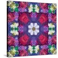 Symmetric Ornament from Multicolor Blossoms-Alaya Gadeh-Stretched Canvas