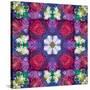 Symmetric Ornament from Multicolor Blossoms-Alaya Gadeh-Stretched Canvas