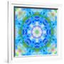 Symmetric Ornament Mandala from Flowers in Blue and Green Tones-Alaya Gadeh-Framed Photographic Print