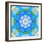 Symmetric Ornament Mandala from Flowers in Blue and Green Tones-Alaya Gadeh-Framed Photographic Print