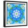 Symmetric Ornament Mandala from Flowers in Blue and Green Tones-Alaya Gadeh-Framed Photographic Print