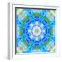 Symmetric Ornament Mandala from Flowers in Blue and Green Tones-Alaya Gadeh-Framed Photographic Print