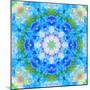 Symmetric Ornament Mandala from Flowers in Blue and Green Tones-Alaya Gadeh-Mounted Photographic Print