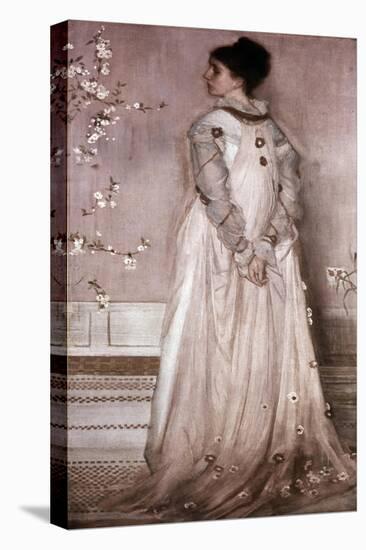 Symphony in Flesh Color and Pink: Portrait of Mrs. Frances Leyland-James Abbott McNeill Whistler-Stretched Canvas