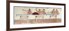 Symposium Scene, Ca 480-490 BC Decorative Fresco of North Wall of Tomb of Diver at Paestum-null-Framed Giclee Print