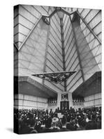 Synagogue Designed by Frank Lloyd Wright-null-Stretched Canvas