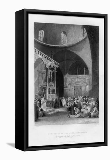 Synagogue of the Jews, Jerusalem, Israel, 1841-J Redaway-Framed Stretched Canvas
