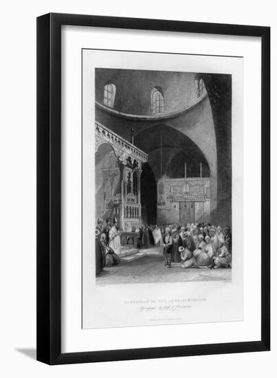 Synagogue of the Jews, Jerusalem, Israel, 1841-J Redaway-Framed Giclee Print