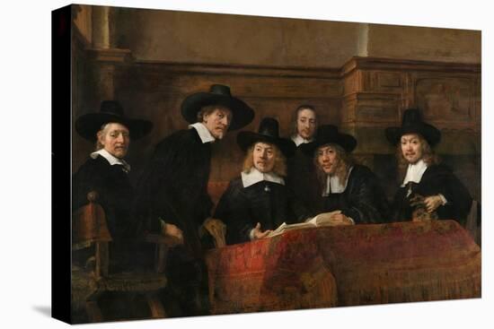 Syndics of the Drapers' Guild (The Sampling Official), 1662-Rembrandt van Rijn-Stretched Canvas