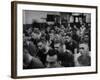 Syracuse Football Player Jim Brown Sitting with His Teammates-Peter Stackpole-Framed Premium Photographic Print
