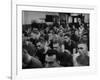 Syracuse Football Player Jim Brown Sitting with His Teammates-Peter Stackpole-Framed Premium Photographic Print