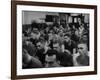 Syracuse Football Player Jim Brown Sitting with His Teammates-Peter Stackpole-Framed Premium Photographic Print