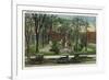 Syracuse, New York - Cars Parked around Fayette Park-Lantern Press-Framed Art Print