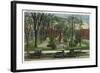 Syracuse, New York - Cars Parked around Fayette Park-Lantern Press-Framed Art Print