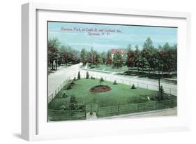 Syracuse, New York - Castle St and Cortland Ave View of Furman Park-Lantern Press-Framed Art Print