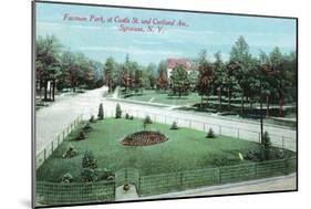 Syracuse, New York - Castle St and Cortland Ave View of Furman Park-Lantern Press-Mounted Art Print