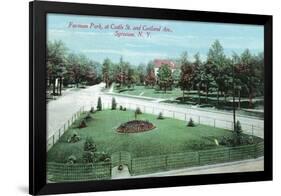 Syracuse, New York - Castle St and Cortland Ave View of Furman Park-Lantern Press-Framed Art Print