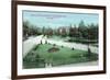 Syracuse, New York - Castle St and Cortland Ave View of Furman Park-Lantern Press-Framed Premium Giclee Print