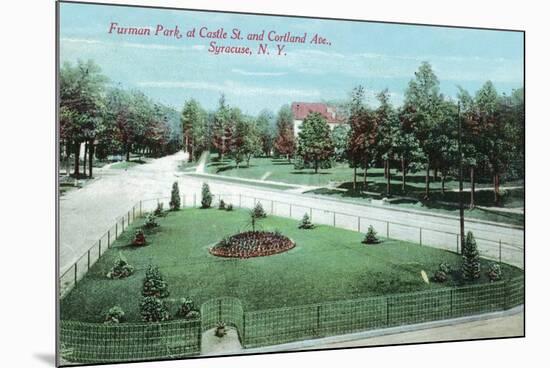 Syracuse, New York - Castle St and Cortland Ave View of Furman Park-Lantern Press-Mounted Premium Giclee Print