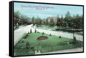 Syracuse, New York - Castle St and Cortland Ave View of Furman Park-Lantern Press-Framed Stretched Canvas