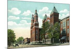 Syracuse, New York - Church of the Assumption Exterior View-Lantern Press-Mounted Premium Giclee Print