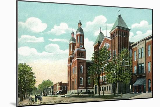 Syracuse, New York - Church of the Assumption Exterior View-Lantern Press-Mounted Art Print