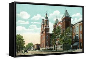 Syracuse, New York - Church of the Assumption Exterior View-Lantern Press-Framed Stretched Canvas