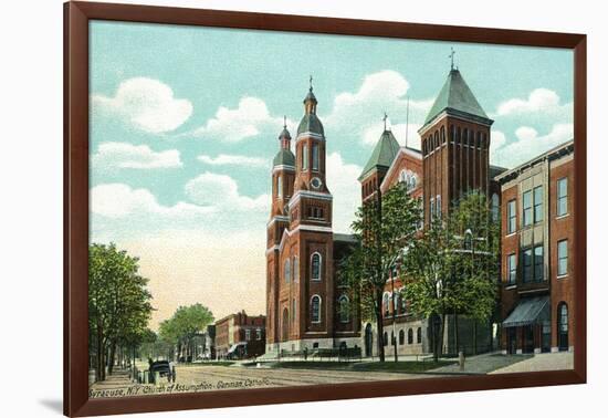 Syracuse, New York - Church of the Assumption Exterior View-Lantern Press-Framed Art Print