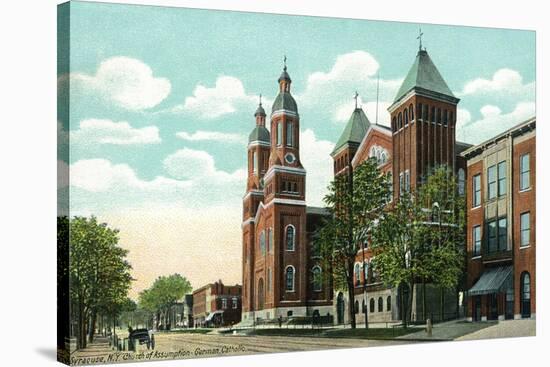 Syracuse, New York - Church of the Assumption Exterior View-Lantern Press-Stretched Canvas